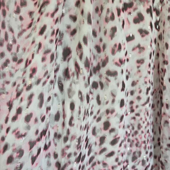 Talbots Leopard Print Blouse Womens Large Pink Transitional Top Animal Print - Picture 4 of 10